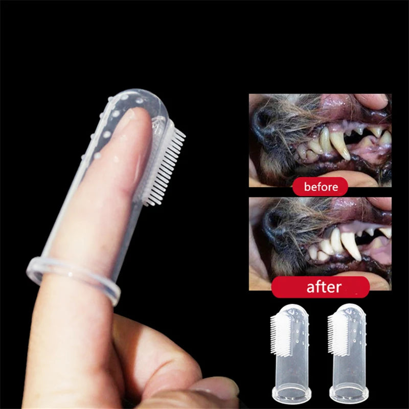 1pc super macio pet dedo cão escova de dentes