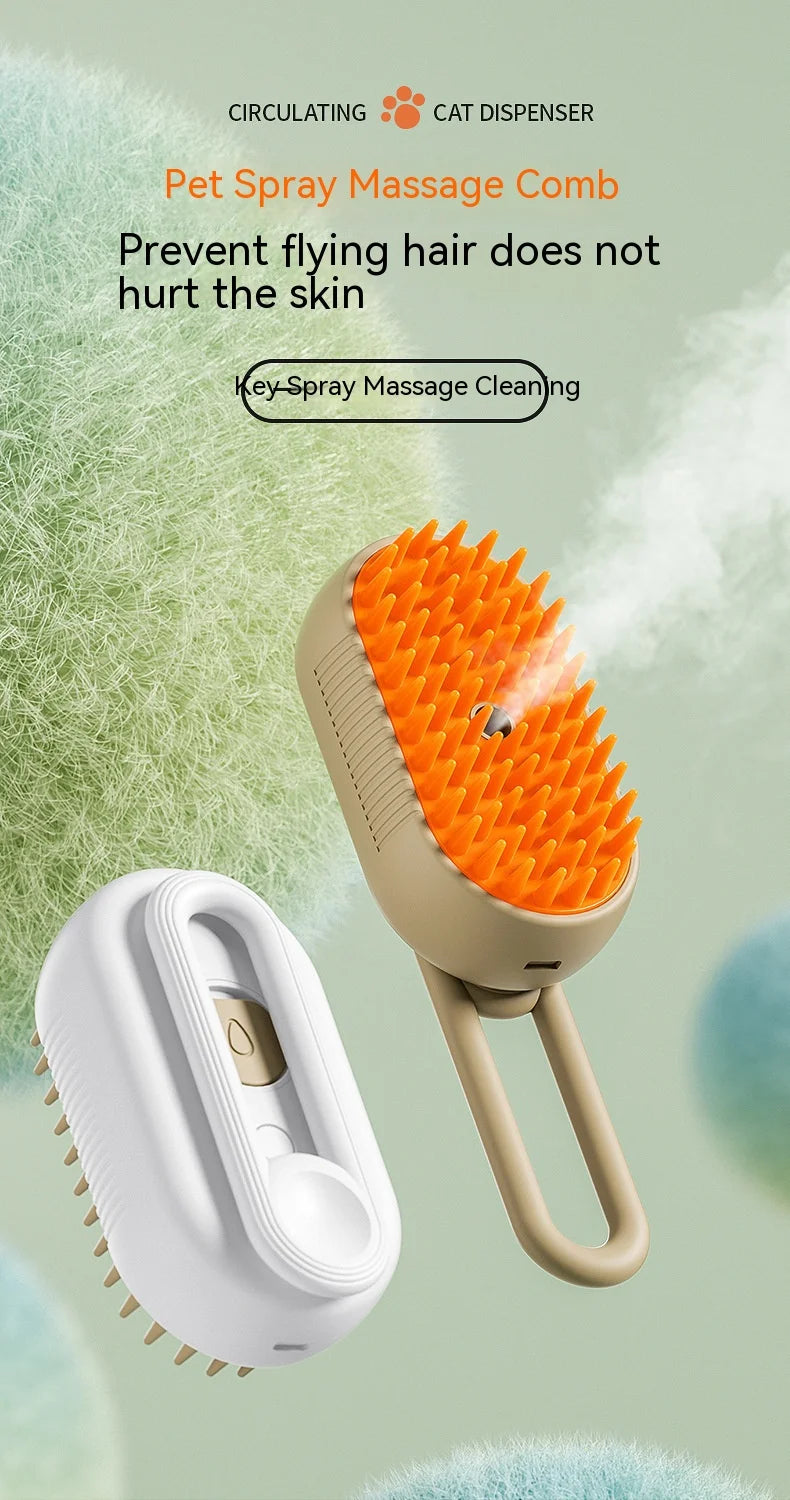 Pet Electric Spray Comb, Pente depilador, Escova de massagem anti-voo, Limpar, cães e gatos, uma chave, novo