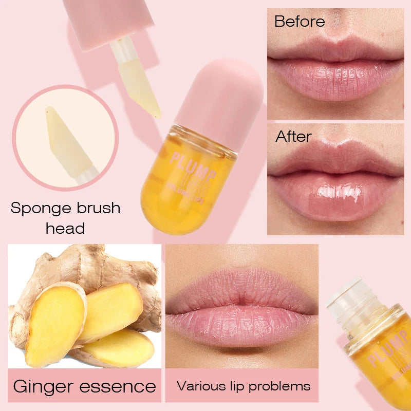 Long Lasting Lip Plumper Oil, Instant Volumising Enhancer, Lip Serum, Colágeno Lábios, Volume Lipgloss, Sexy Cosmetic, Volume Aumentos