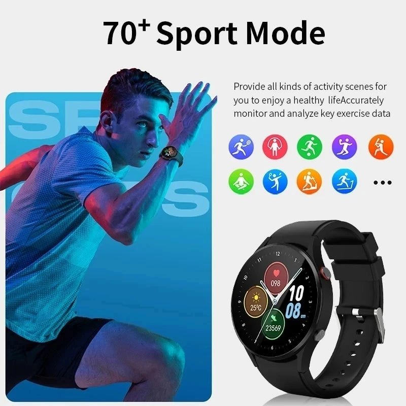 Samsung Smart Watch for Men, IPS Display, Chamada por Voz, Monitoramento de Saúde, Impermeável, 70 + Modos Esportivos, 1.39 ", Novo