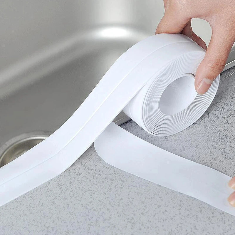 PVC Adhesive Sealing Strips para Banheiro, Adesivos de parede impermeáveis, Sink Edge Tape, Acessórios de cozinha, 1Pc