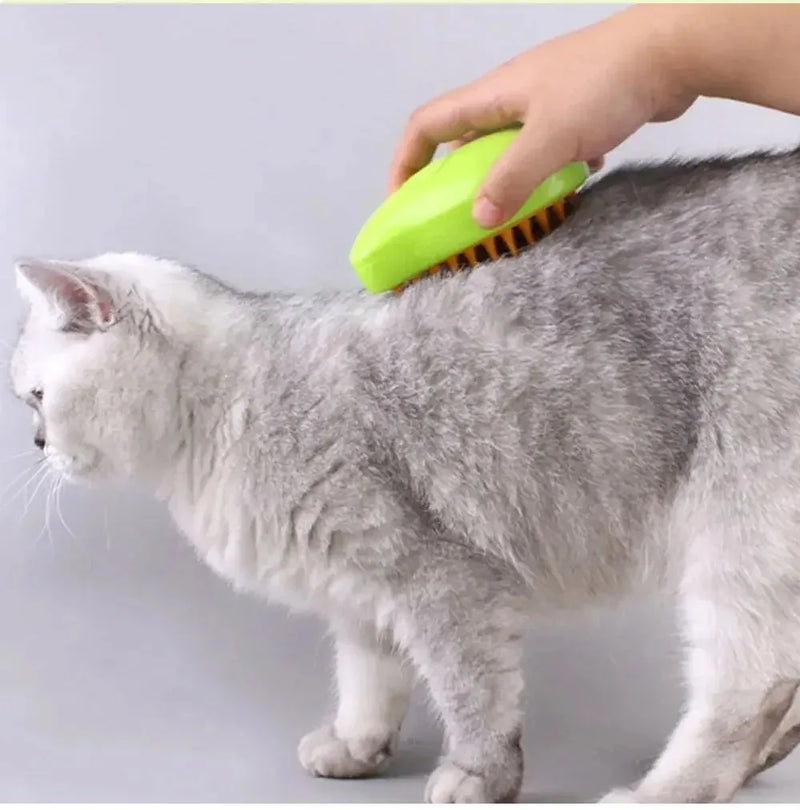 Escova a vapor para cão e gato, pulverizador elétrico para massagem, pet grooming ferramenta, 3 em 1 pente de massagem