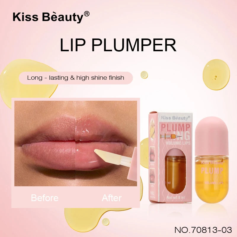 Long Lasting Lip Plumper Oil, Instant Volumising Enhancer, Lip Serum, Colágeno Lábios, Volume Lipgloss, Sexy Cosmetic, Volume Aumentos