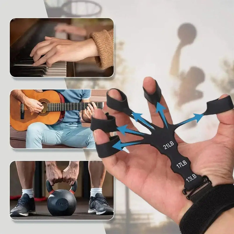 Silicone Finger Grip Exerciser, Finger Strengthener, Guitar Training, Gym Fitness Trainer, Equipamentos Esportivos, Acessórios