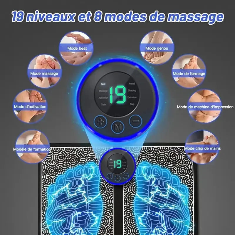 Massagem Leve com Controle Remoto, Modo 8, 19 Níveis de Força, Aliviar a Pressão do Pé