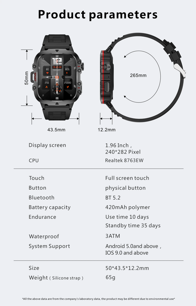 Xiaomi-Relógio Inteligente Militar Robusto para Homens, GPS, Bluetooth, Chamada, Monitoramento de Saúde, AI Voice, Esportes, Impermeável, Novo, 2022