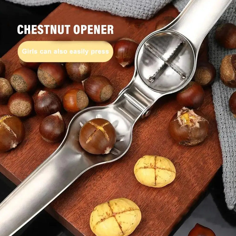 Aço inoxidável Quick Chestnut Opener 2 em 1