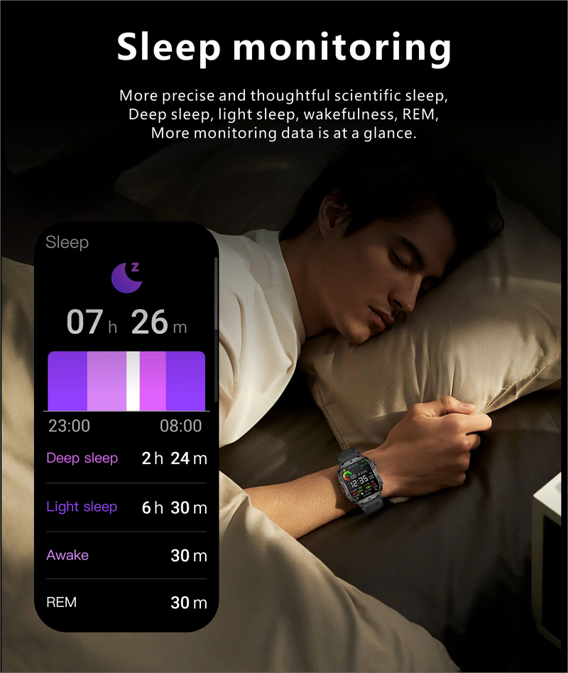 Xiaomi-Relógio Inteligente Militar Robusto para Homens, GPS, Bluetooth, Chamada, Monitoramento de Saúde, AI Voice, Esportes, Impermeável, Novo, 2022