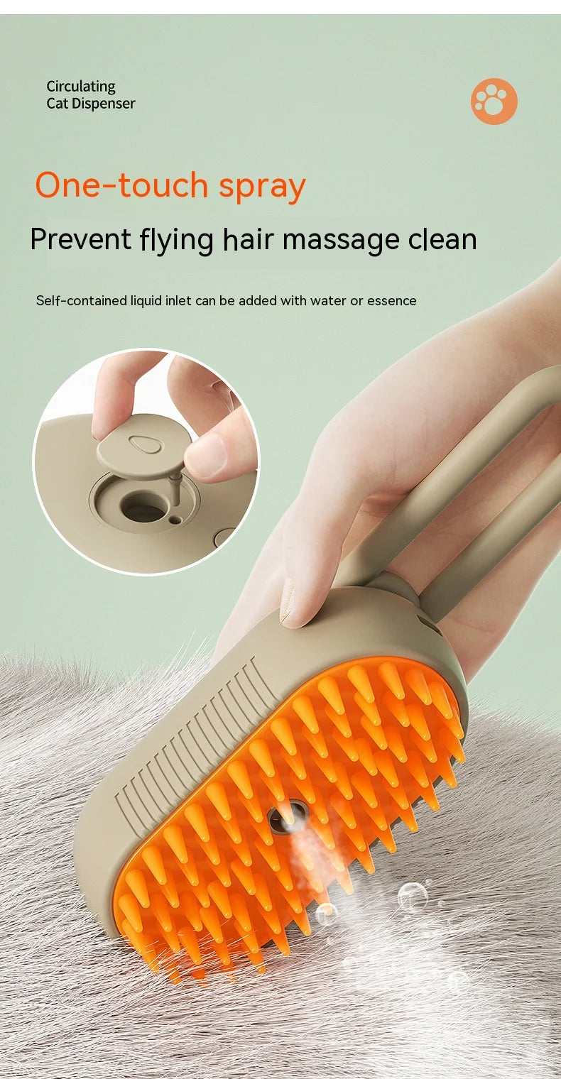 Pet Electric Spray Comb, Pente depilador, Escova de massagem anti-voo, Limpar, cães e gatos, uma chave, novo