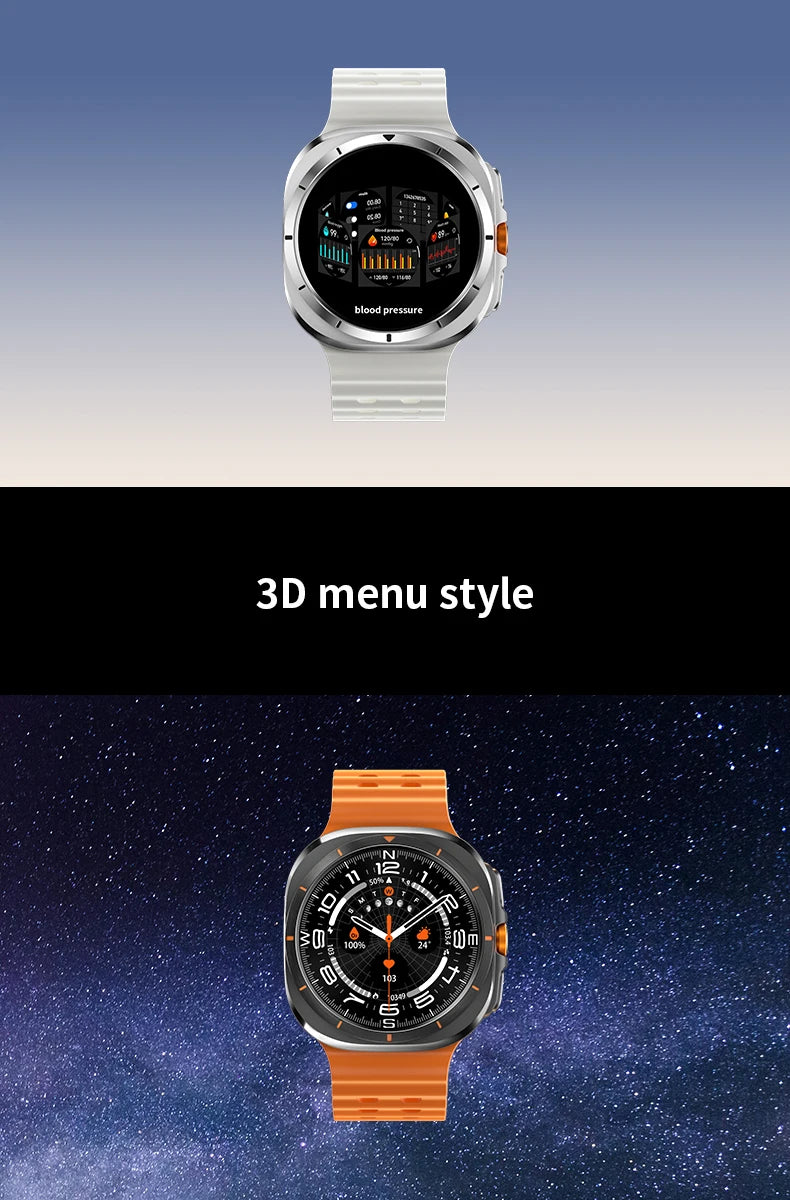 Galaxy Smart Watch 7 Ultra para Homens e Mulheres, Tela AMOLED, Multifunções, Rastreador de Fitness Esportivo, Saúde, Samsung, Novo, 2022